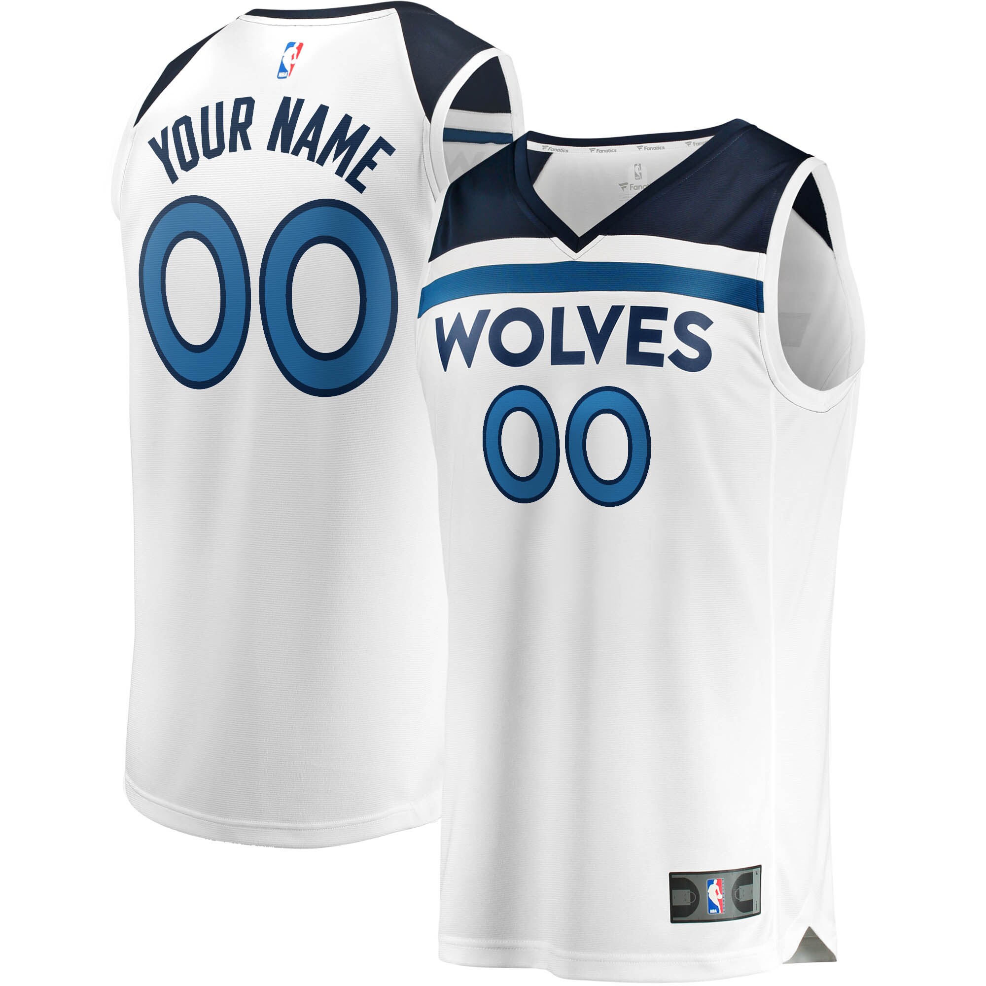 Minnesota Timberwolves Fast Break Custom Jersey White – Association Edition