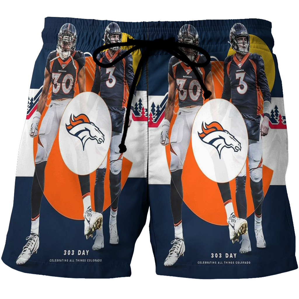 Denver Broncos All Players8 3D All Over Print Summer Beach Hawaiian Short