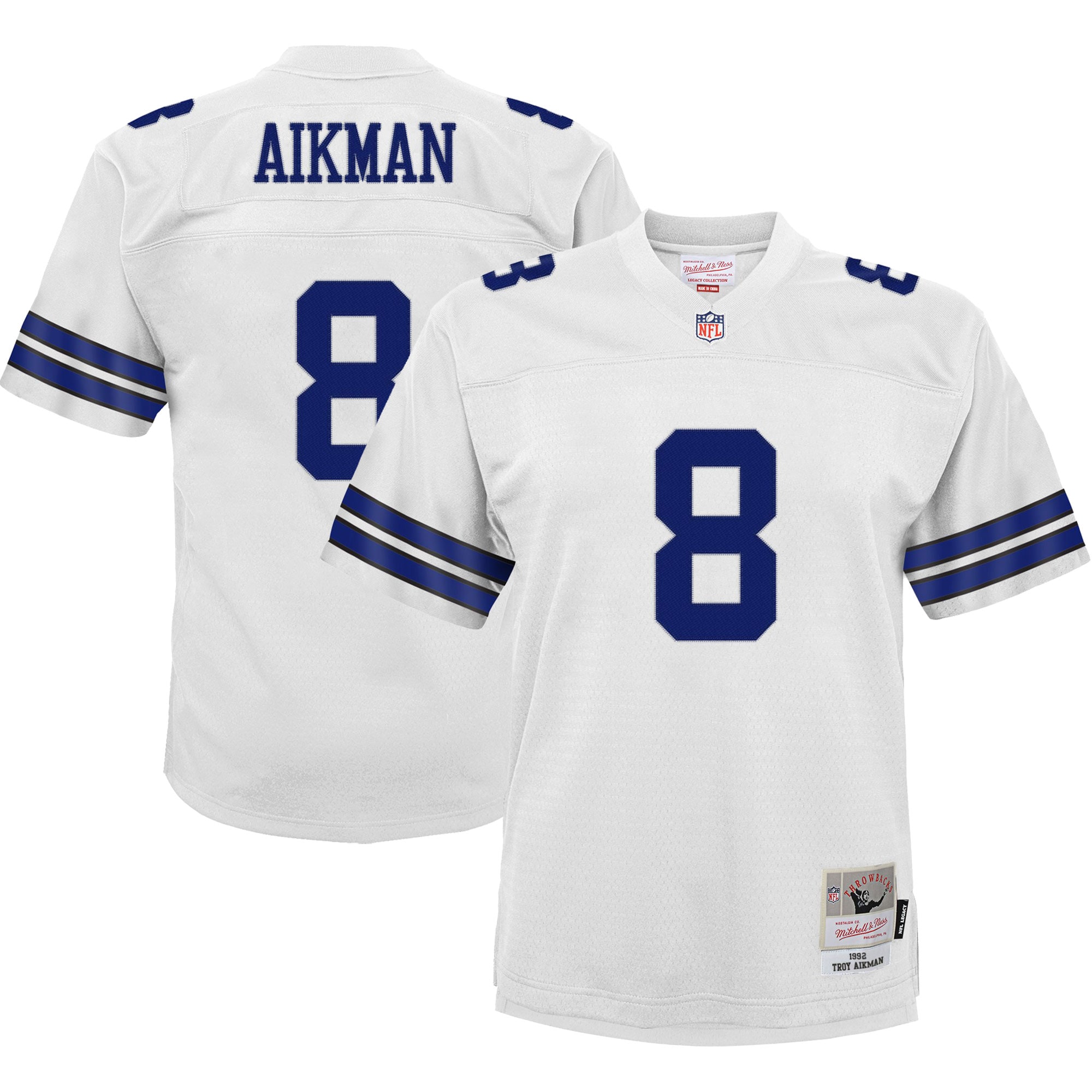 Troy Aikman Dallas Cowboys Mitchell & Ness Youth Retired Player Legacy Jersey – White