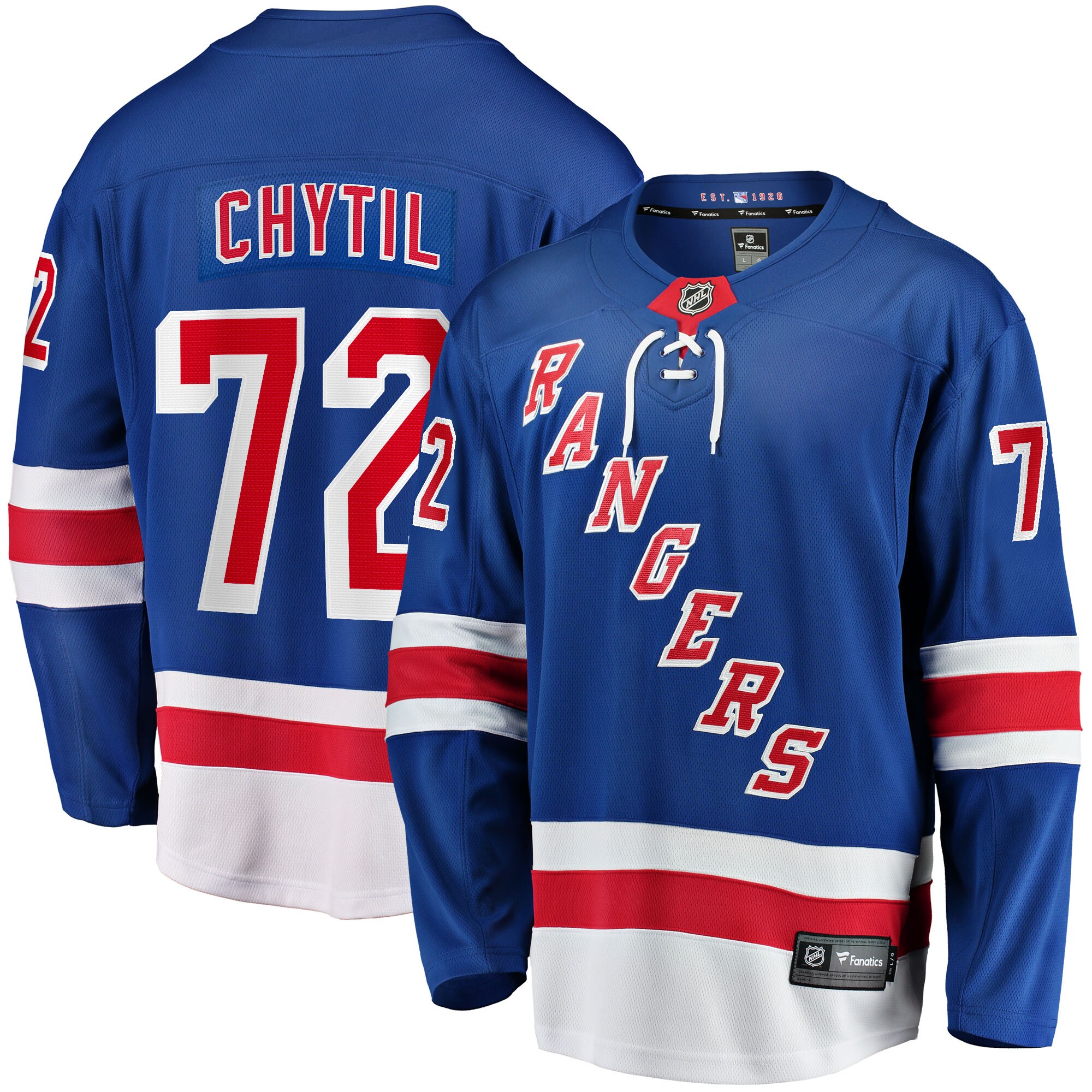 Men's New York Rangers Filip Chytil Blue Home Breakaway Jersey