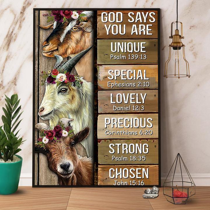 [Personalized Name] Farm Goat God Says You Are Unique Gift For Family Home Decor Matte Canvas Canvas Prints