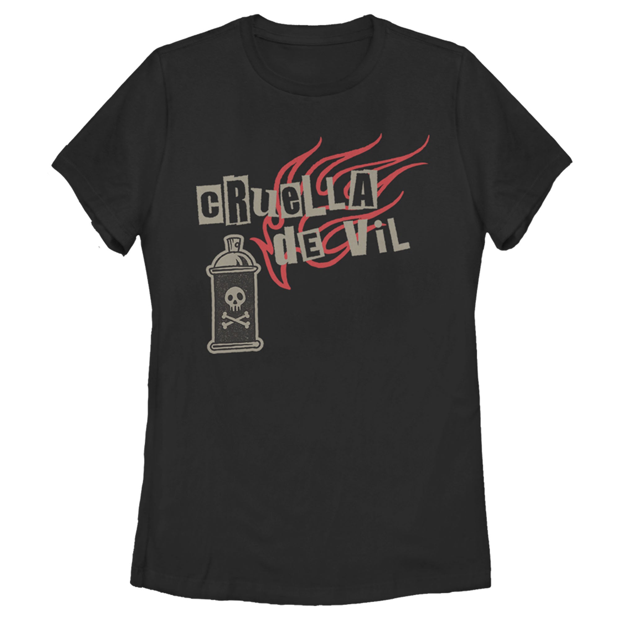 Cruella Women’S Spray Flames Logo  T-Shirt