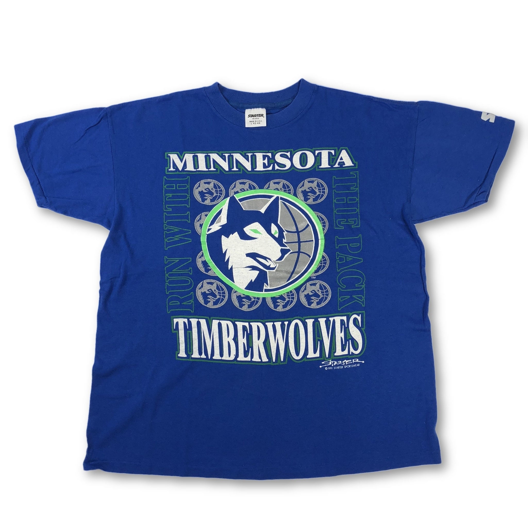 Vintage Minnesota Timberwolves “Run With The Pack” Starter T-Shirt