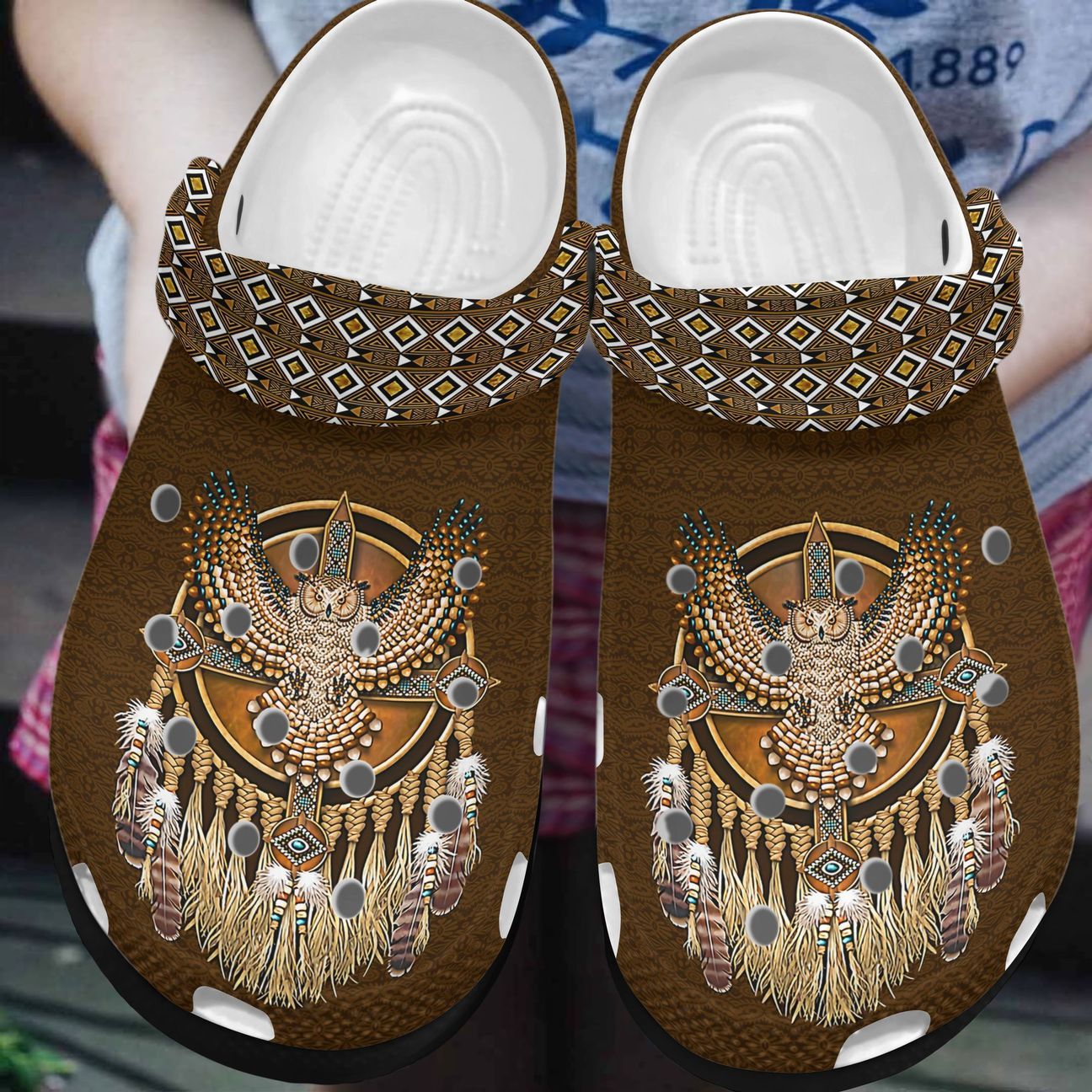 Owl Personalized Clog, Custom Name, Text, Color, Number Fashion Style For Women, Men, Kid, Print 3D Owl Native American