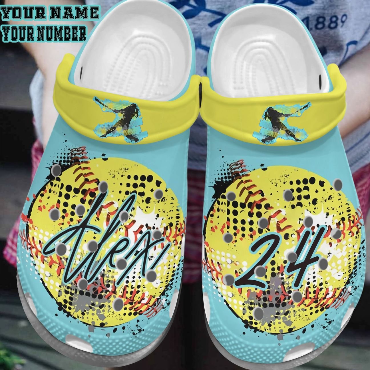 Softball Personalized Clog, Custom Name, Text, Color, Number Fashion Style For Women, Men, Kid, Print 3D Softball Lovers 17