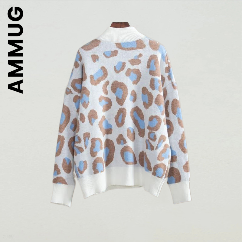 Ammug New Women Sweater Knitted Popular Soft Knit Sweater O-neck Harajuku Girl Sweetshirts For Women Loose Chic Tops Female alx