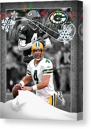 Green Bay Packers Christmas Card Joe Hamilton Canvas Print