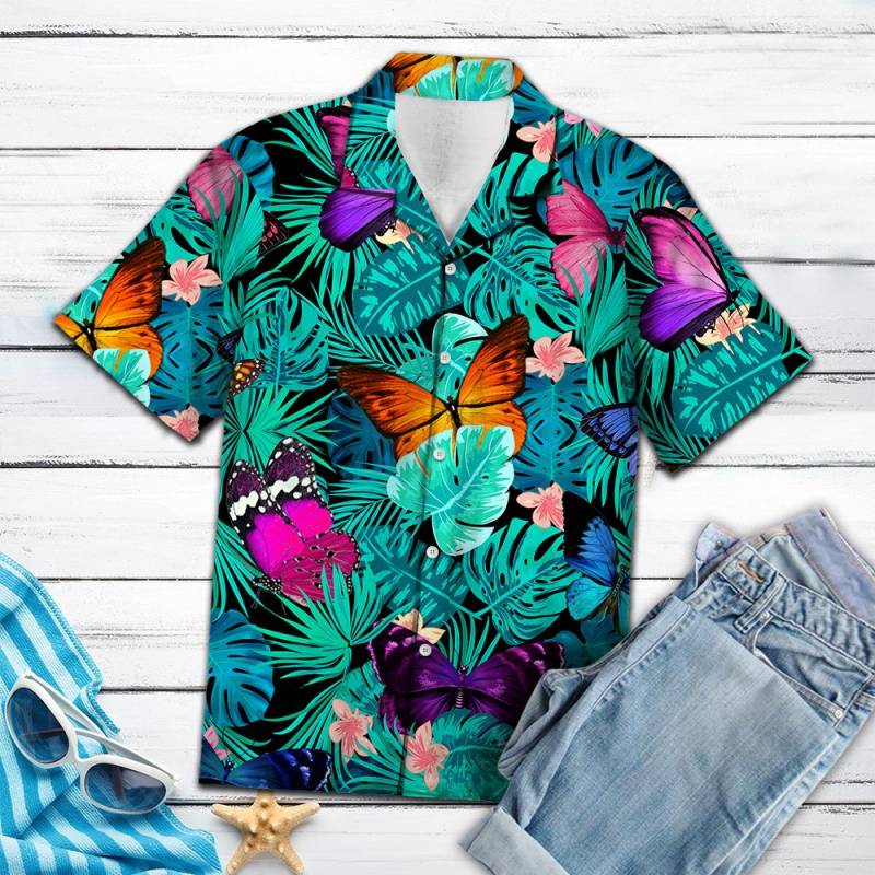 Tropical Butterfly Hawaiian Shirt Ha35817