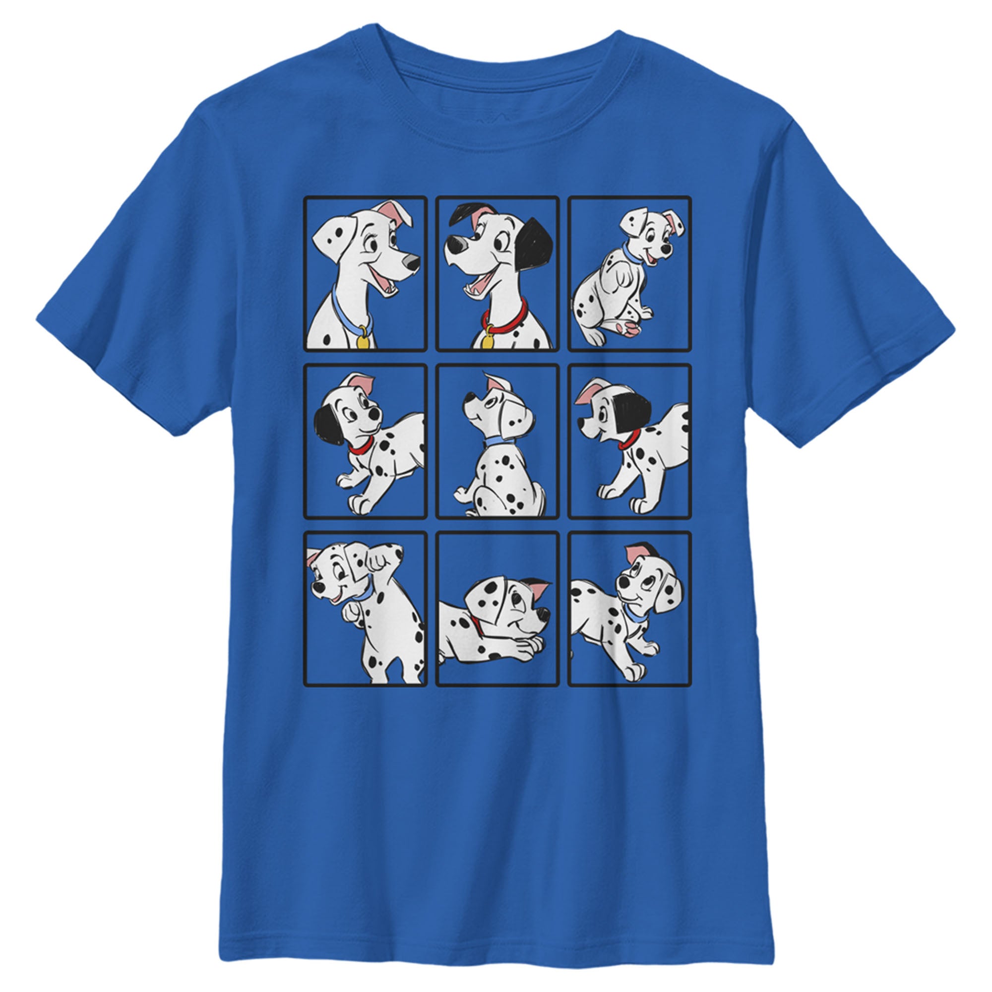 Boy’S One Hundred And One Dalmatians Dog Family In Squares T-Shirt