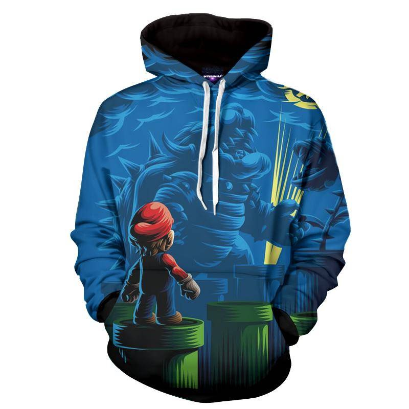 Super Mario Bowser Batman Parody Funny Game Hoodie