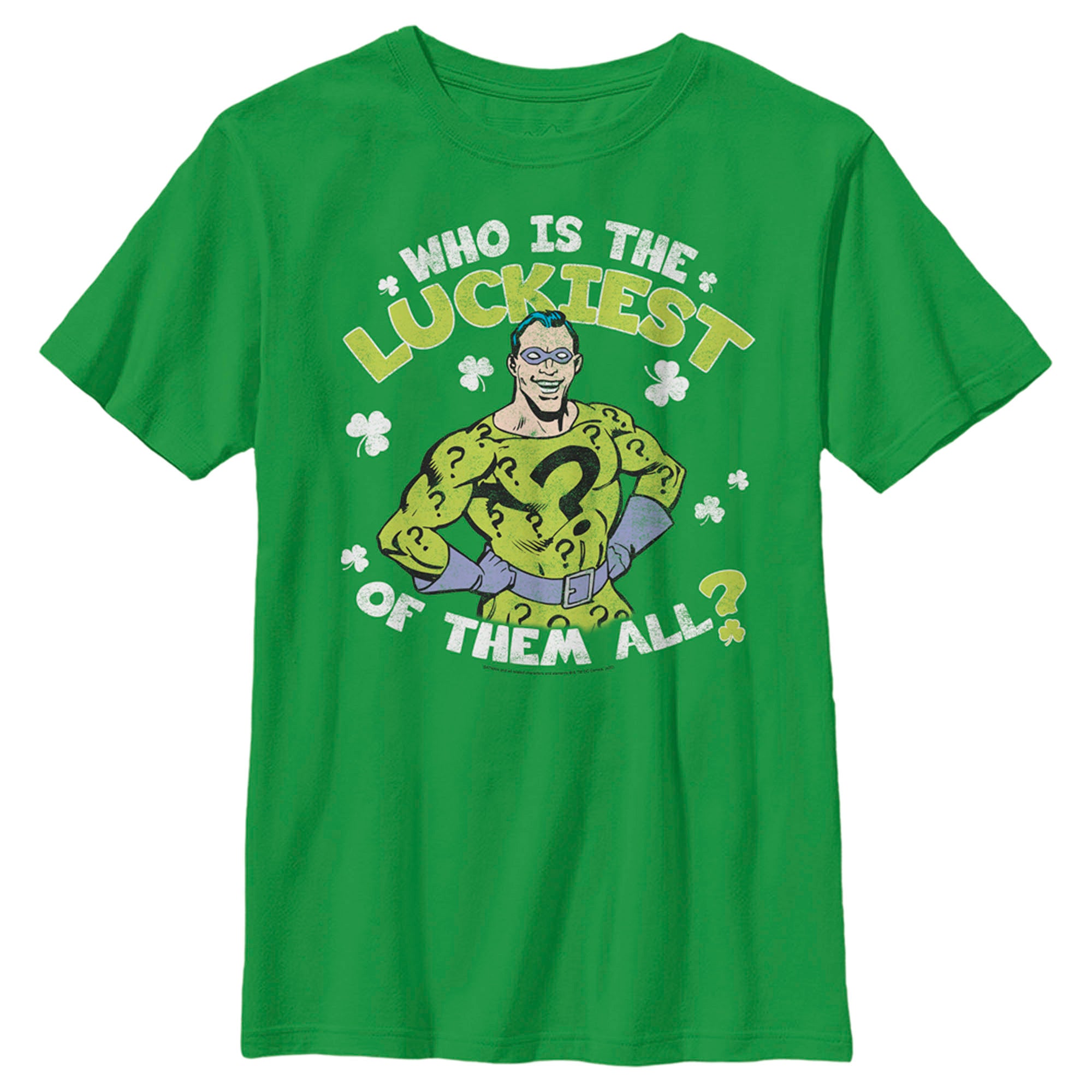 Boy’S Batman St. Patrick’S Day Riddler Who Is The Luckiest Of Them All? T-Shirt