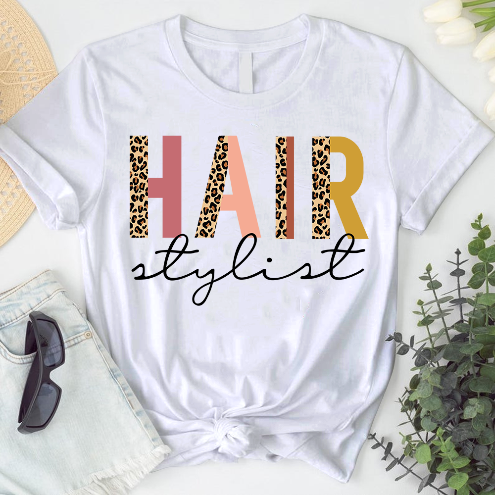 Hair Stylist Leopard Tshirt