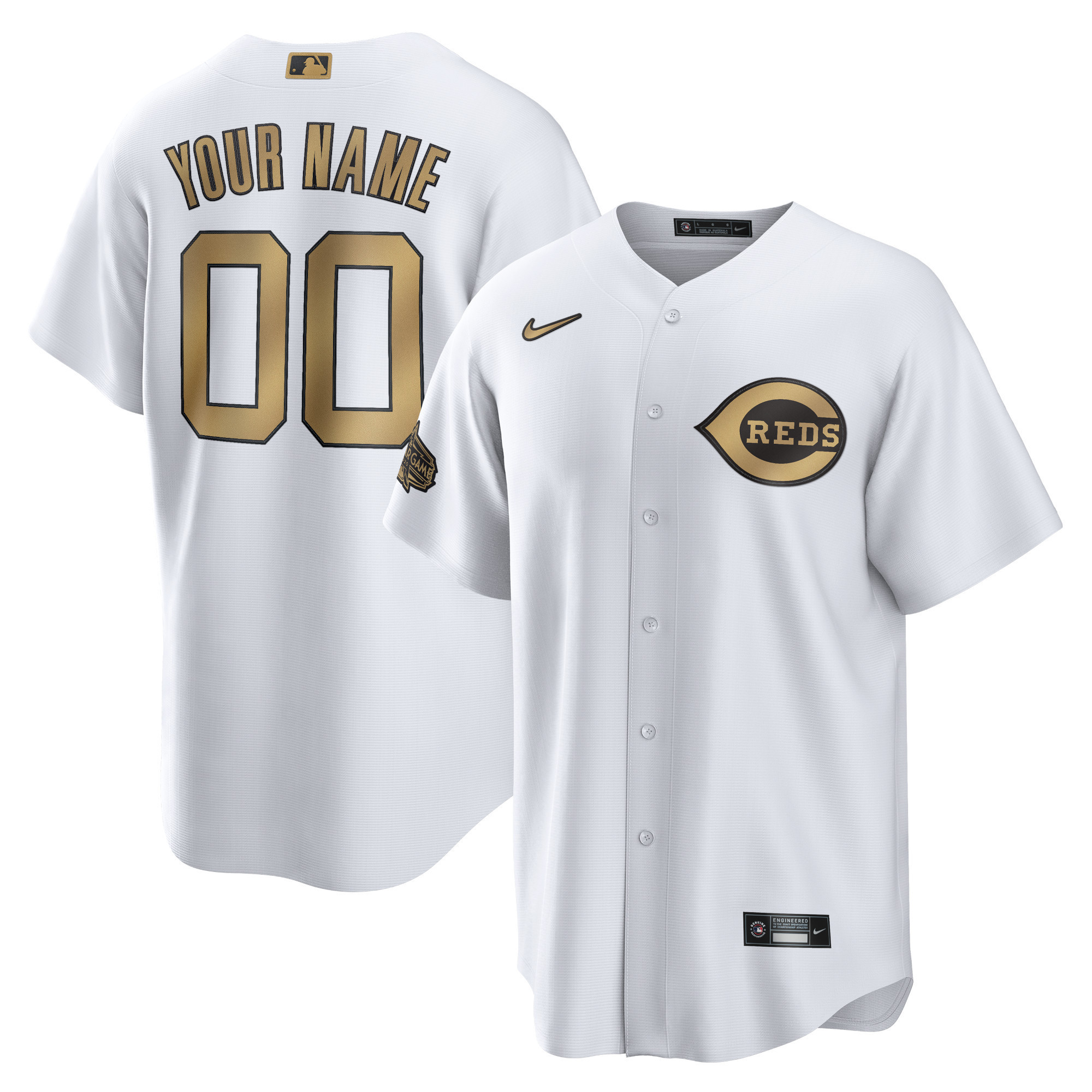 Cincinnati Reds 2022 MLB All-star Game Replica Custom Jersey – White Custom Jerseys MLB Ver 1