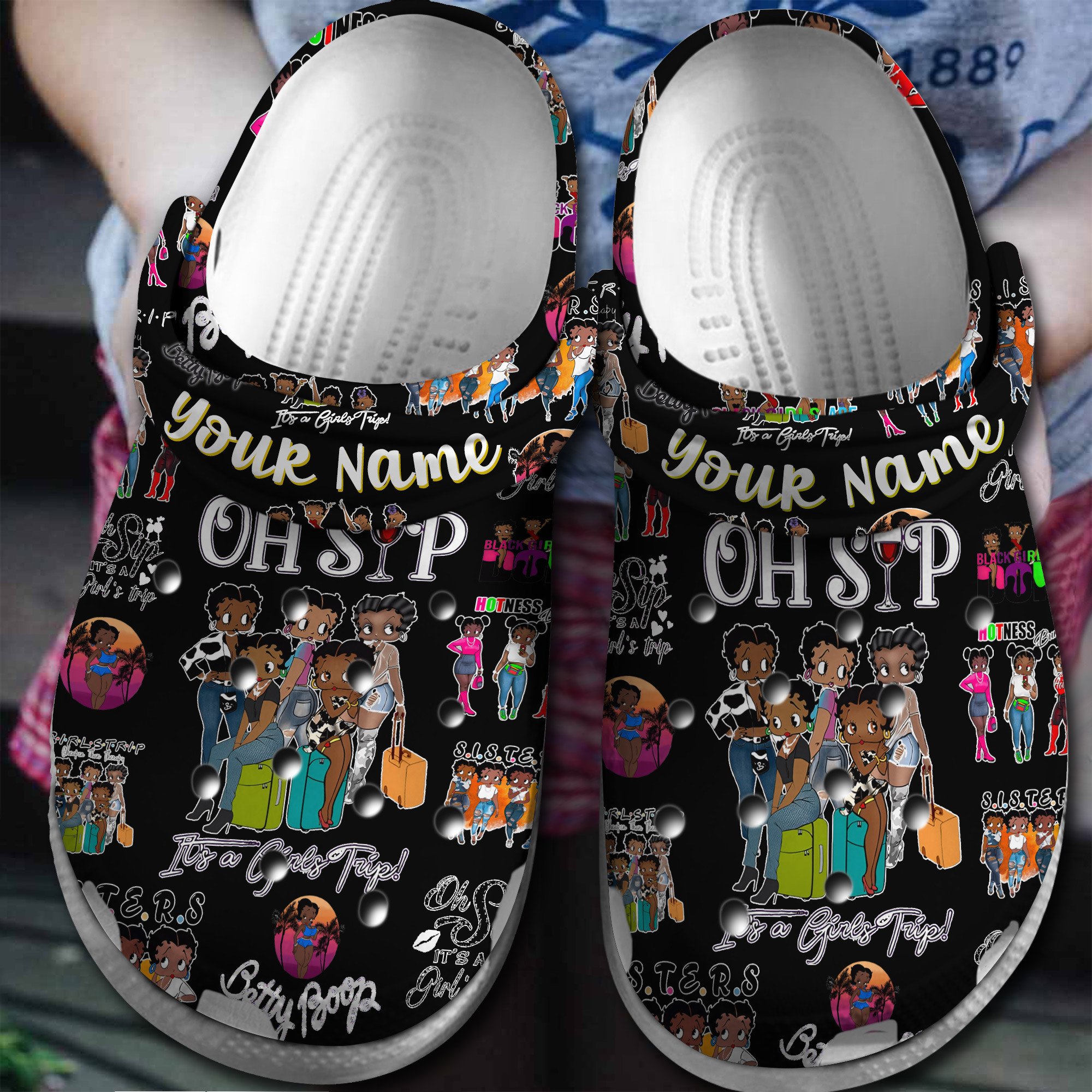 Betty Boop Cartoon Crocs Crocband Clogs Shoes Comfortable For Men Women and Kids 3