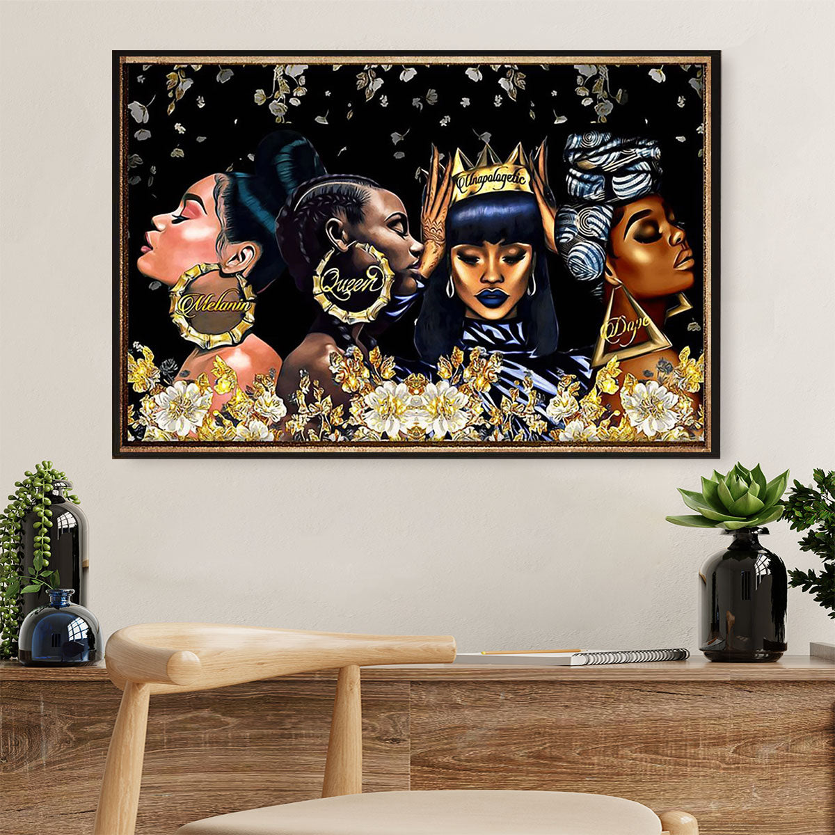 African Americans Afro Poster Prints | Black Queen | Wall Art Black Pride Gift For Black Girl