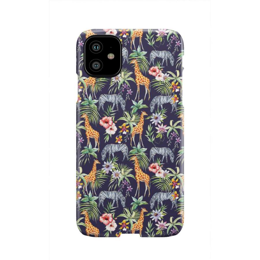 Tropical Zebra Giraffe Pattern Print Phone Case