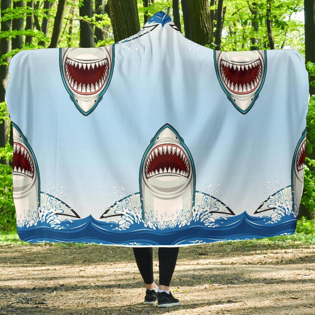 Shark Bite Hooded Blanket