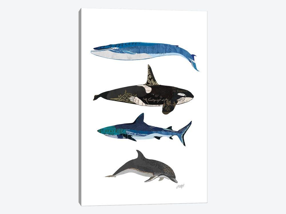 Sharks And Whales Collage Canvas Poster 8″x12″ 12×18″ 18″x26″ 24″x36″ 30″x45″