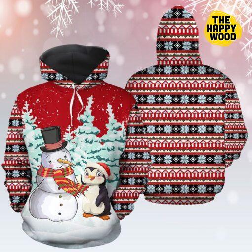 Snowman And Penguin Hoodie Sweatshirt