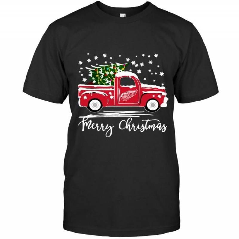 Detroit Red Wings Merry Christmas Christmas Tree Truck T Shirt – Gearpenguin.com