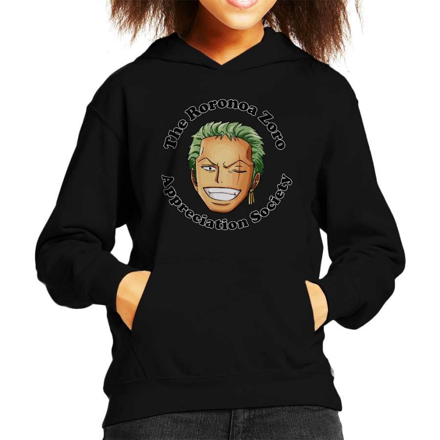 The Roronoa Zoro Appreciation Society One Piece Kid’s Hooded Sweatshirt