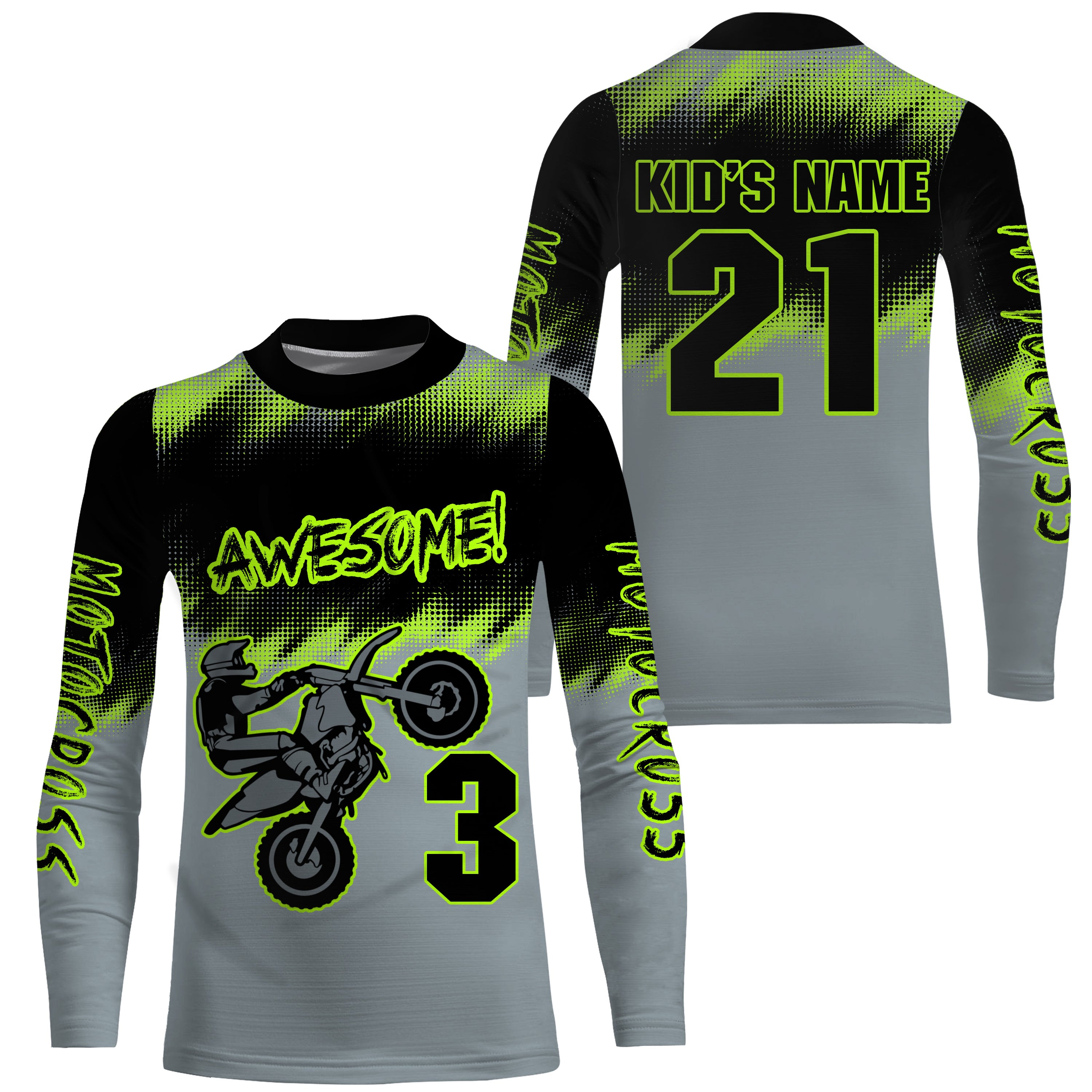 Kid Custom Motocross Jersey Birthday Ddrt Bike Shirt Upf30+ Youth Boys Girls Mx Racing Motorcycle Nms956