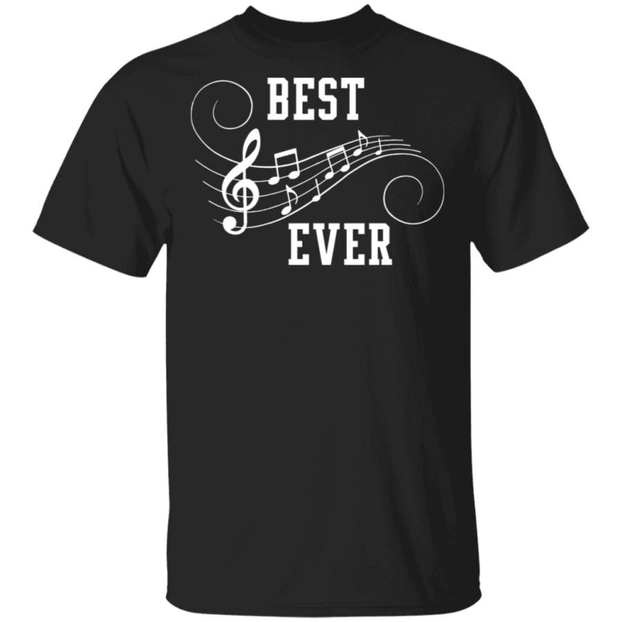 Mens Music Dad Best Dad Ever Music Notes Funny Father’s Day Tshirt