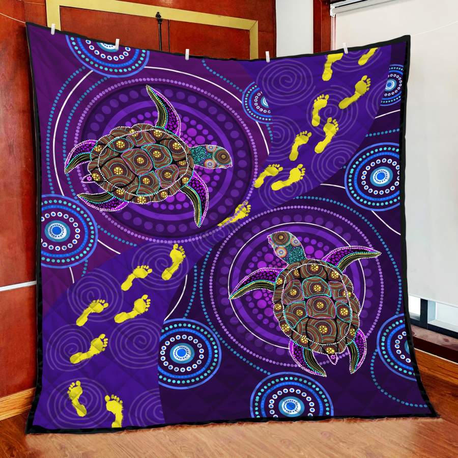 Aboriginal Purple Turtles Australia Indigenous Painting Art Quilt