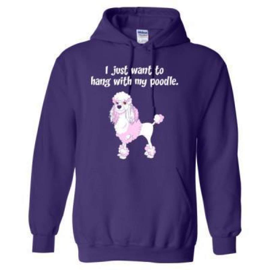 AGR I Just Want To Hang With My Poodle Dog – Heavy Blend™ Hooded Sweatshirt