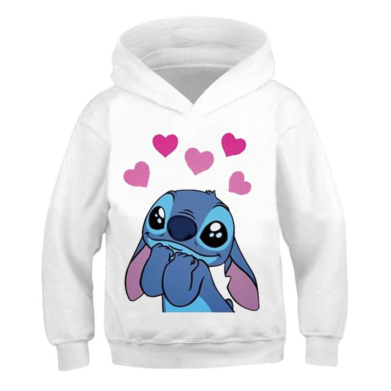 Children Stitch Sweatshirt Boys Girls Lovely Stitch Hoodies Boys Stitch Clothes Print Cartoon Graphic Kids Hip Hop Streetwear alx