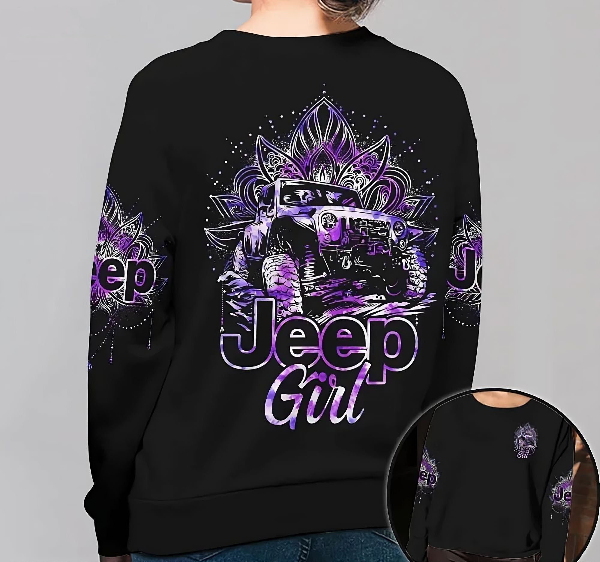 Jeep Girl Mandala All Over Print Sweatshirt