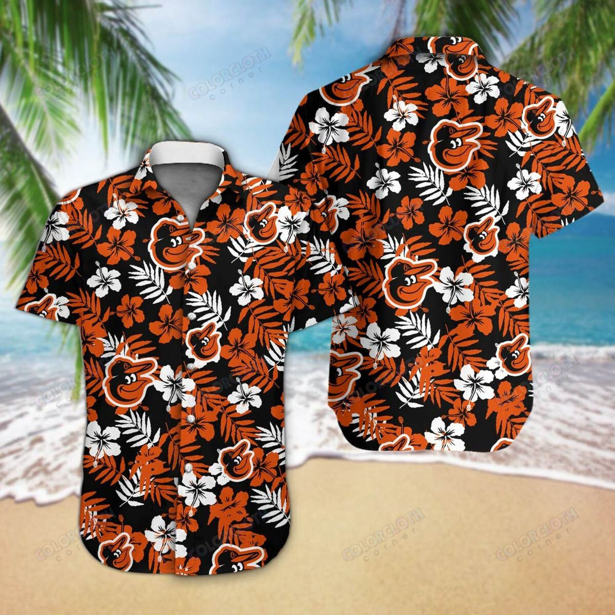 Baltimore Orioles Hibiscus Pattern Hawaii Shirt Ha60263