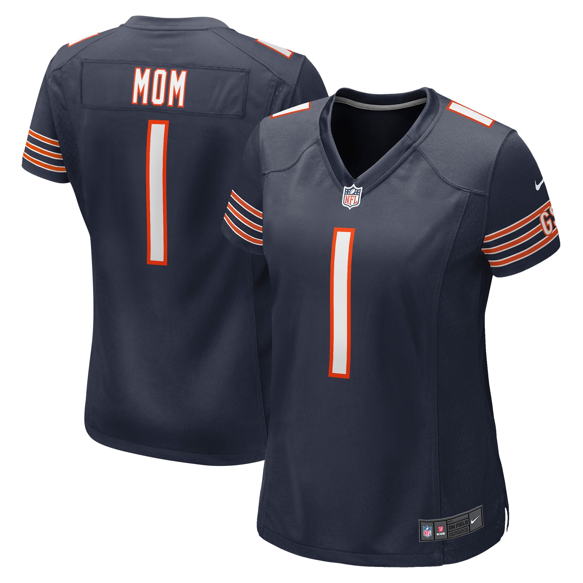 Women’s Chicago Bears Number 1 Mom Navy Game Jersey