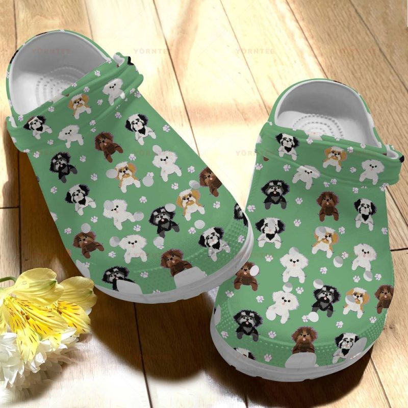 Cute Shih Tzu Gift For Lover Rubber clog Shoes Comfy Footwear