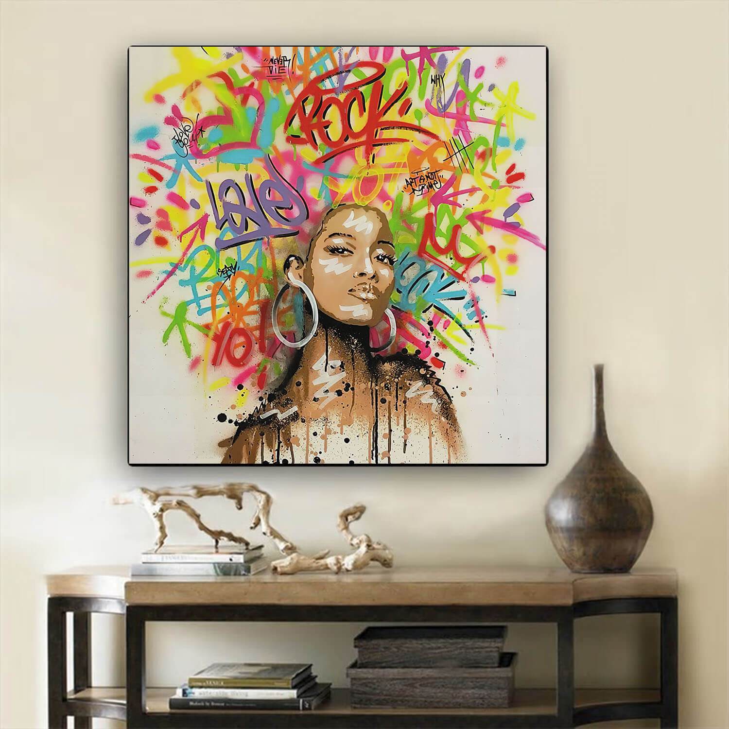 African American Wall Art Beautiful Black Afro Girls African American Artwork On Canvas Afrocentric Home Decor Ideas BPS65352