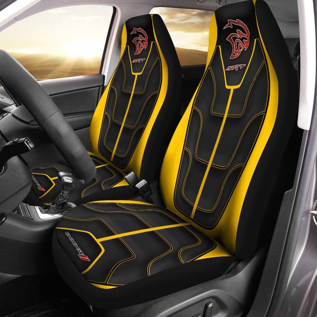 DODGE CHALLENGER AN-VA Car Seat Cover (Set of 2) Ver 1 (Yellow)