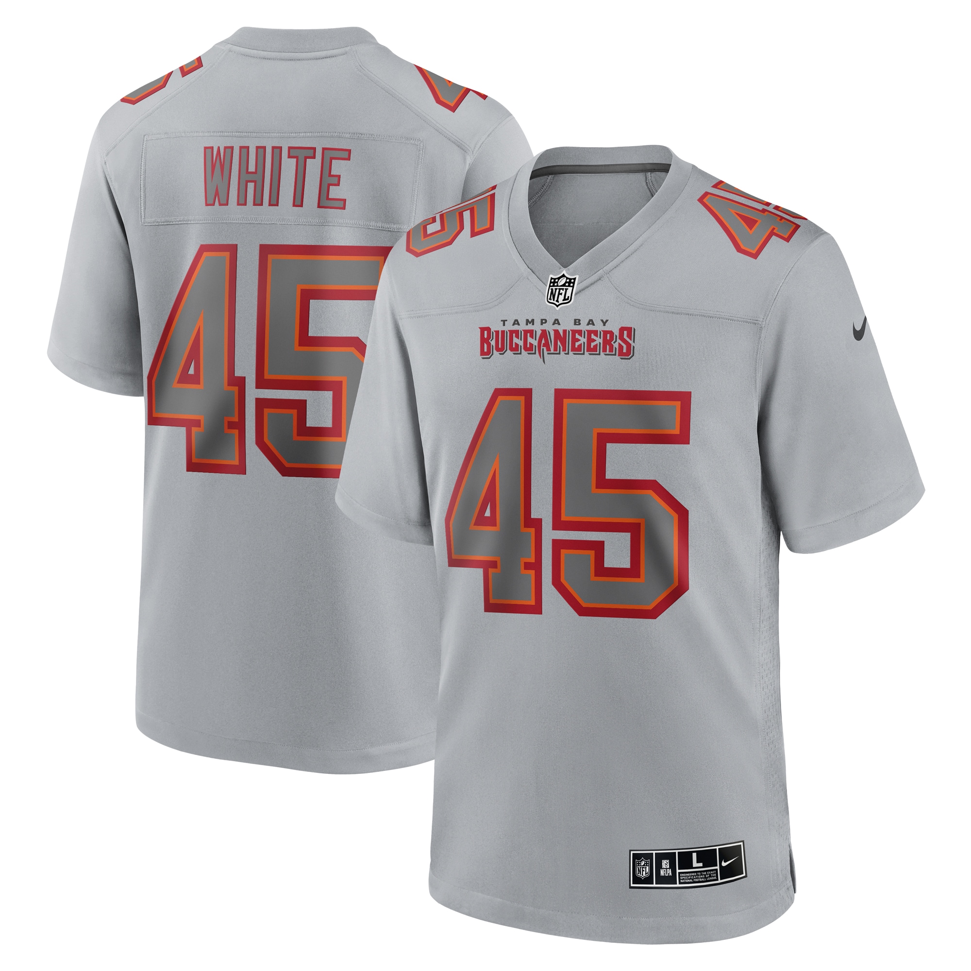 Men’s Tampa Bay Buccaneers Devin White Gray Atmosphere Fashion Game Jersey