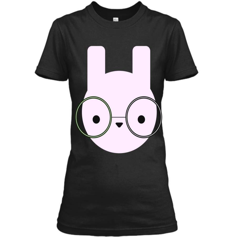 Cute Bunny Pastel Easter Rabbit Nerd Shirt Ladies Custom