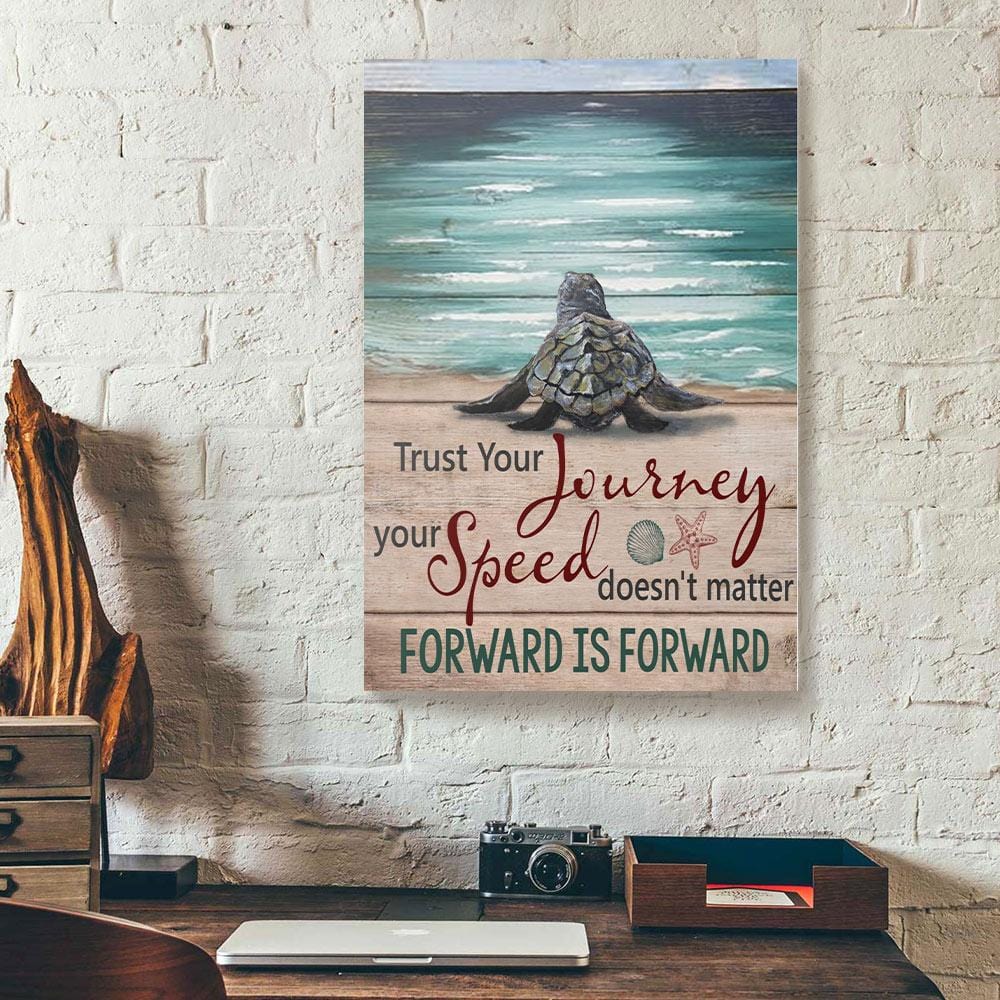 Canvas Art Prints Trust Your Journey Your Speed Doesn’T Matter Turtle Canvas Wall Art Home Decoration