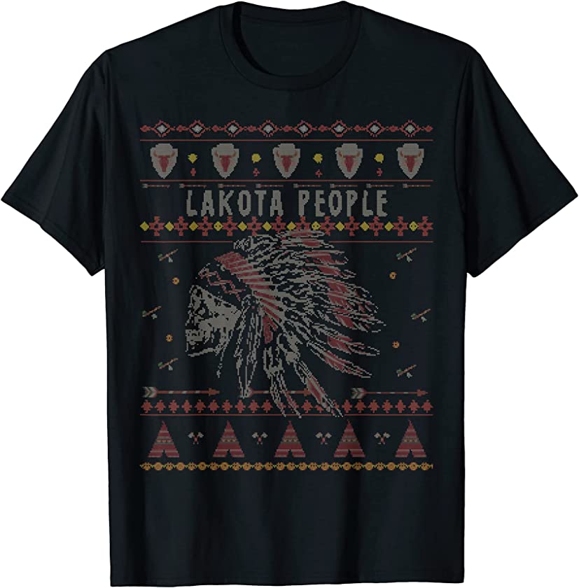 American Indian Tribe Ugly Christmas Holiday T-Shirt