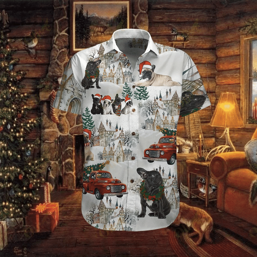 Cover your body with amazing Hawaiian Aloha Shirts French Bulldog Christmas Coming To Town - Kittyband Fashion