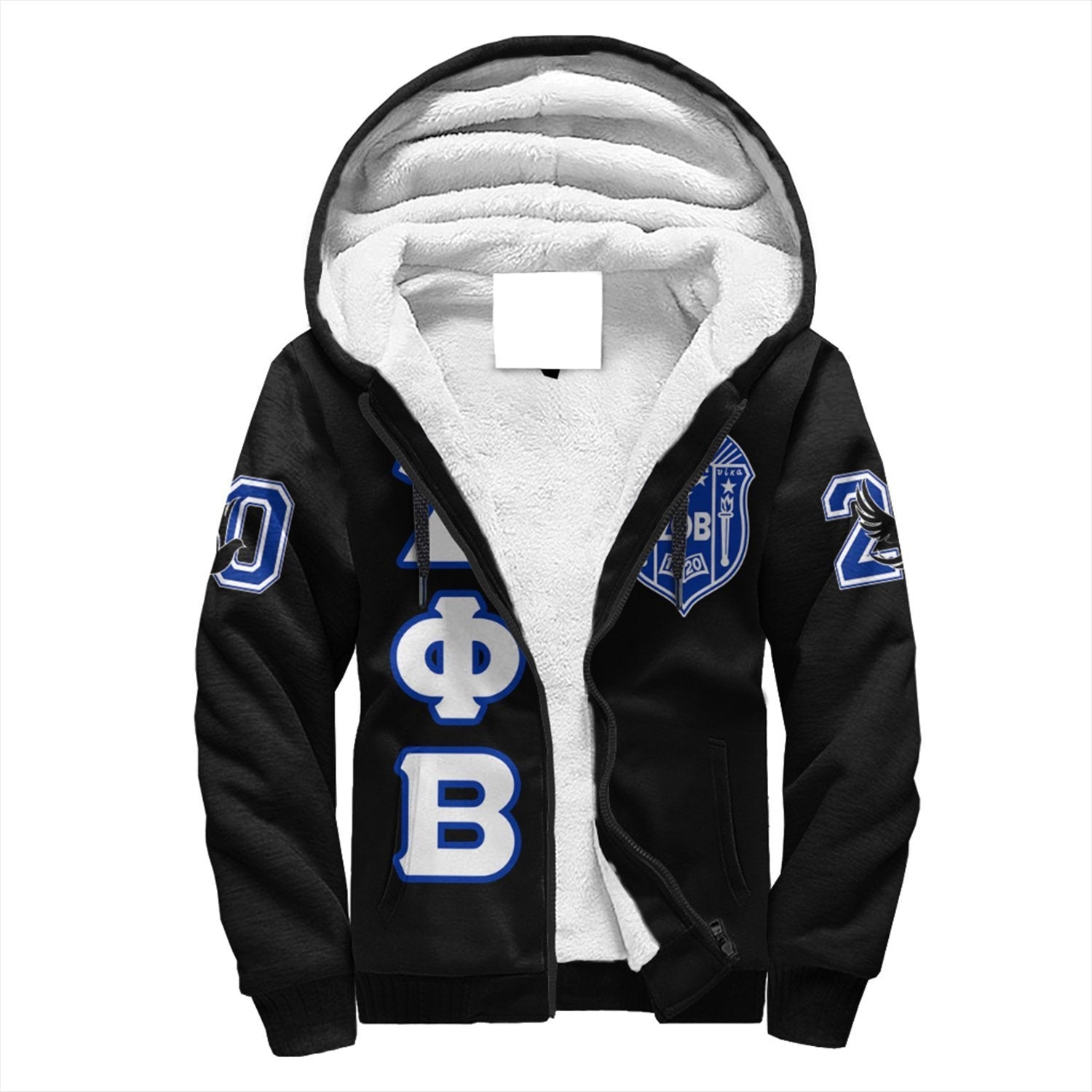 Sorority Hoodie – Zeta Phi Beta Letters Sherpa Hoodie