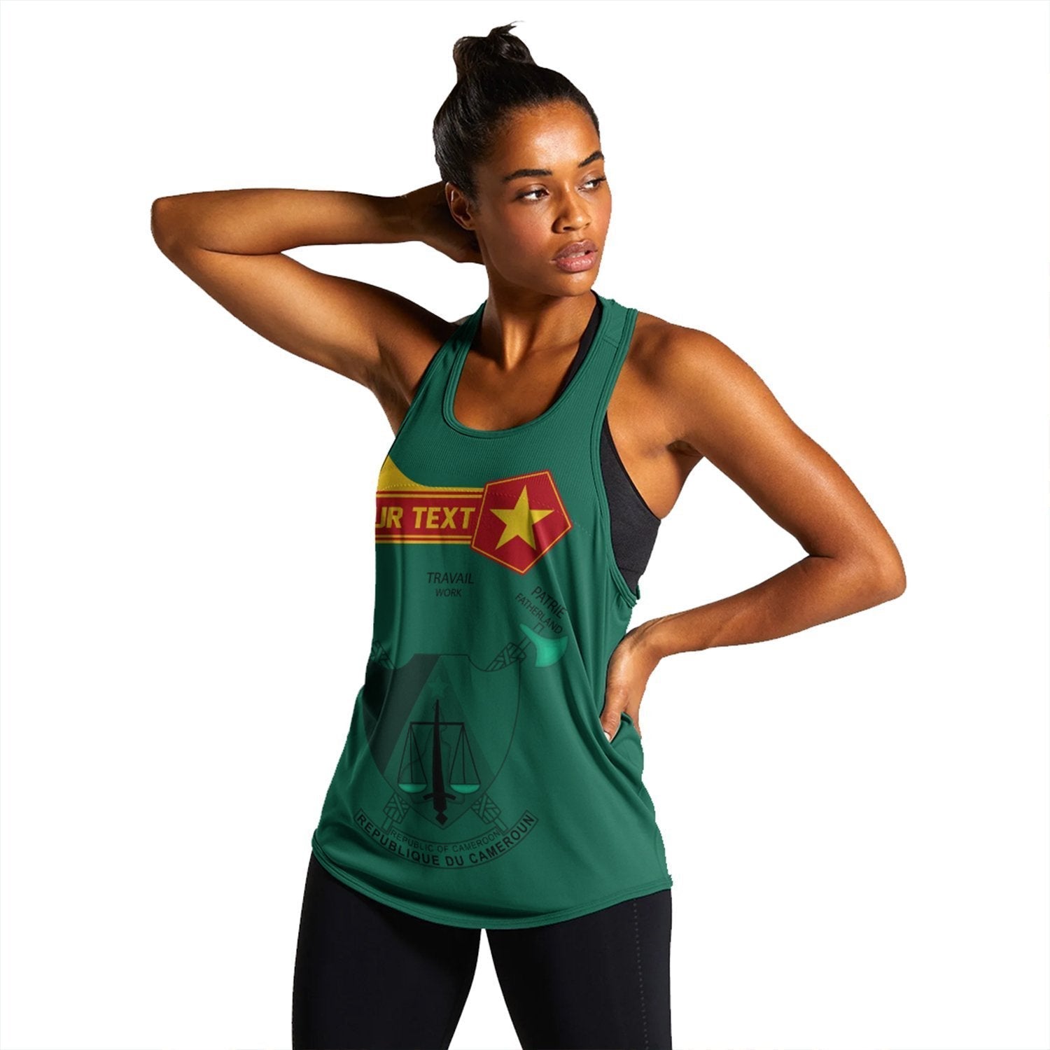 (Custom) African Tank Top – Cameroon Women’S Racerback Tank Pentagon Style