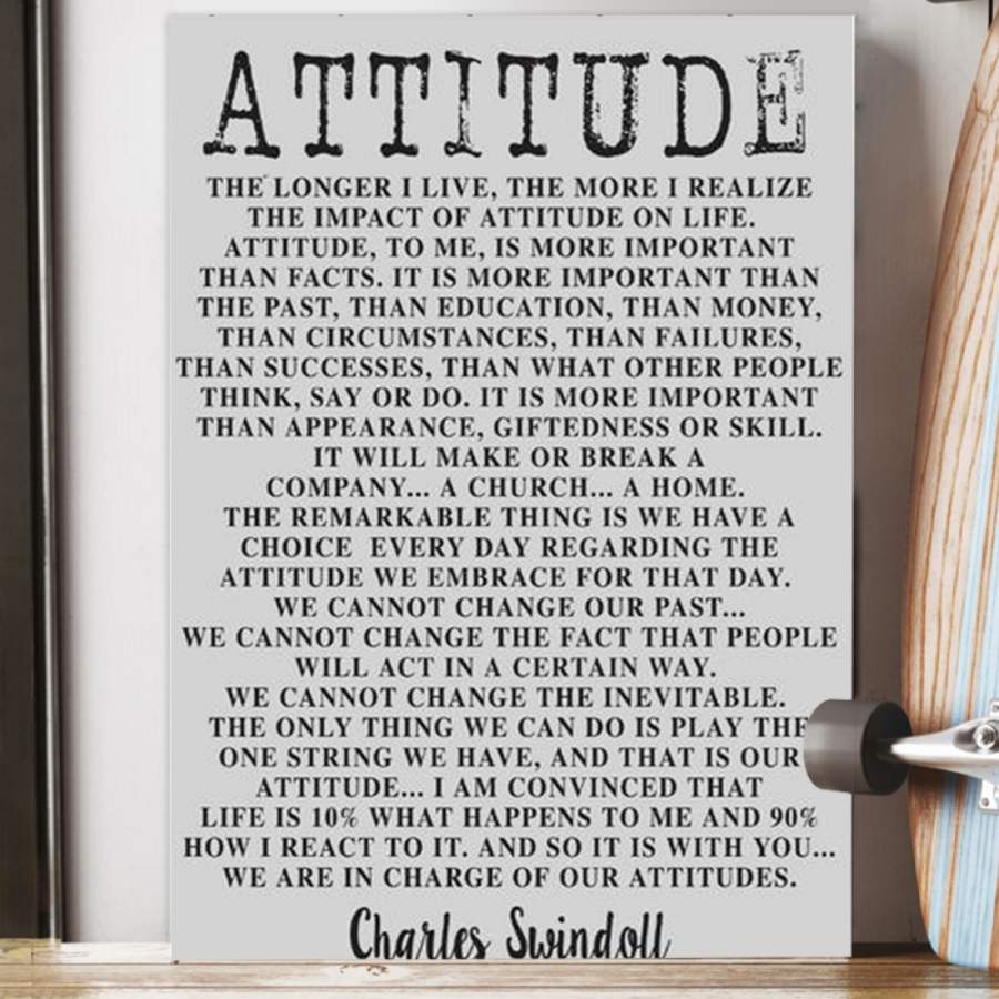 Charles Swindoll Quote Art Print  Attitude  Unique Custom Design  Poster  Gift