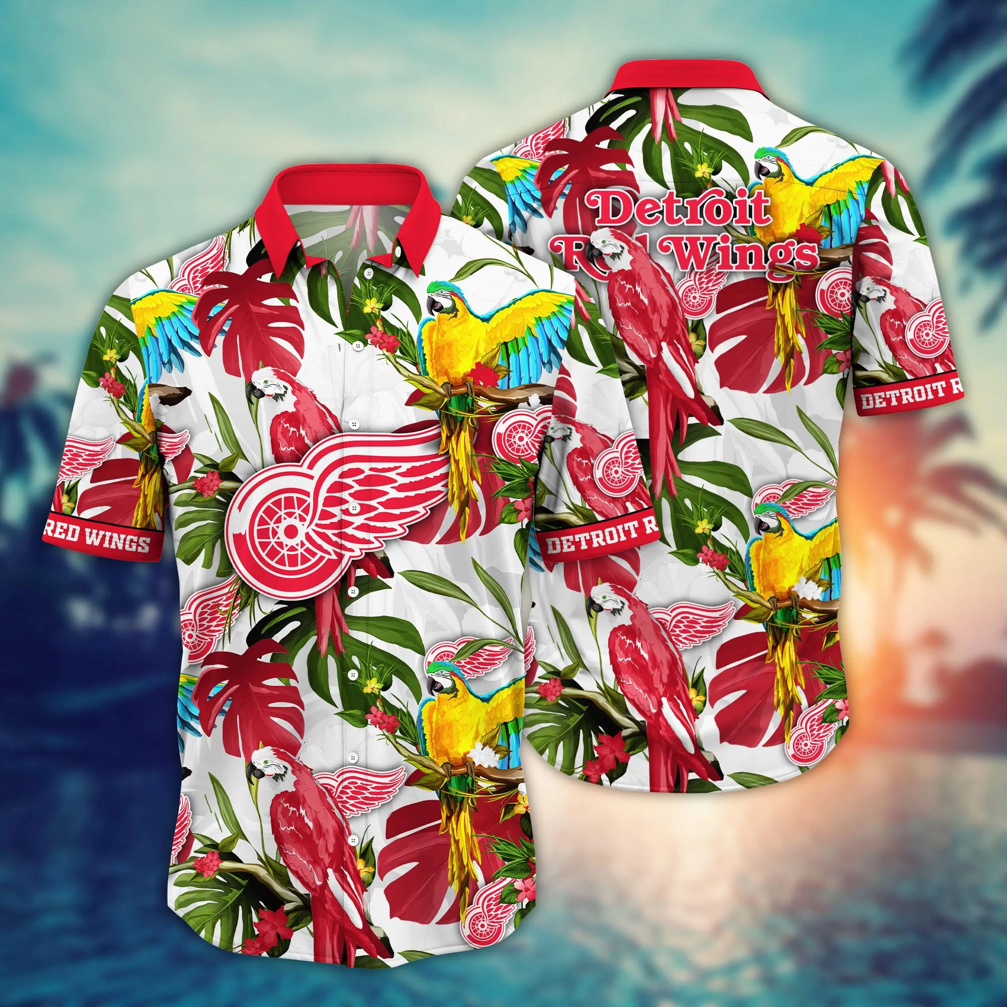 Detroit Red Wings Nhl Hawaiian Shirt Sunsetstime Aloha Shirt