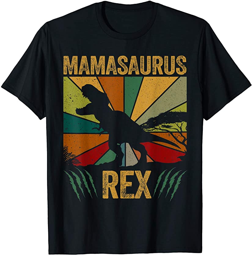 Vintage Mamasaurus T Rex Dinosaur Mama Saurus Matching T-Shirt