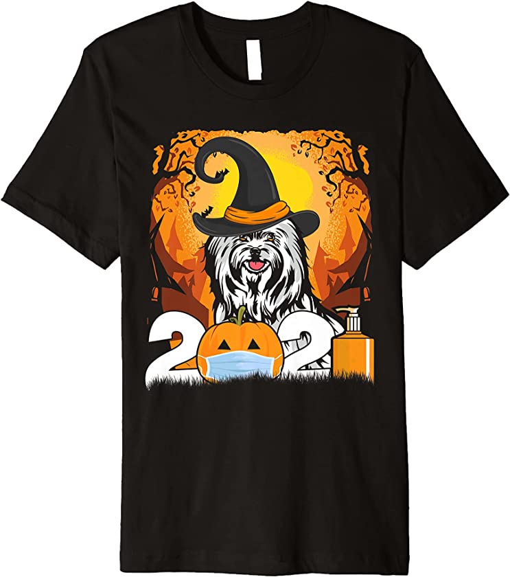 Dog Maltese Witch Hat Funny Halloween 2021 Puppy Lover Premium T-Shirt