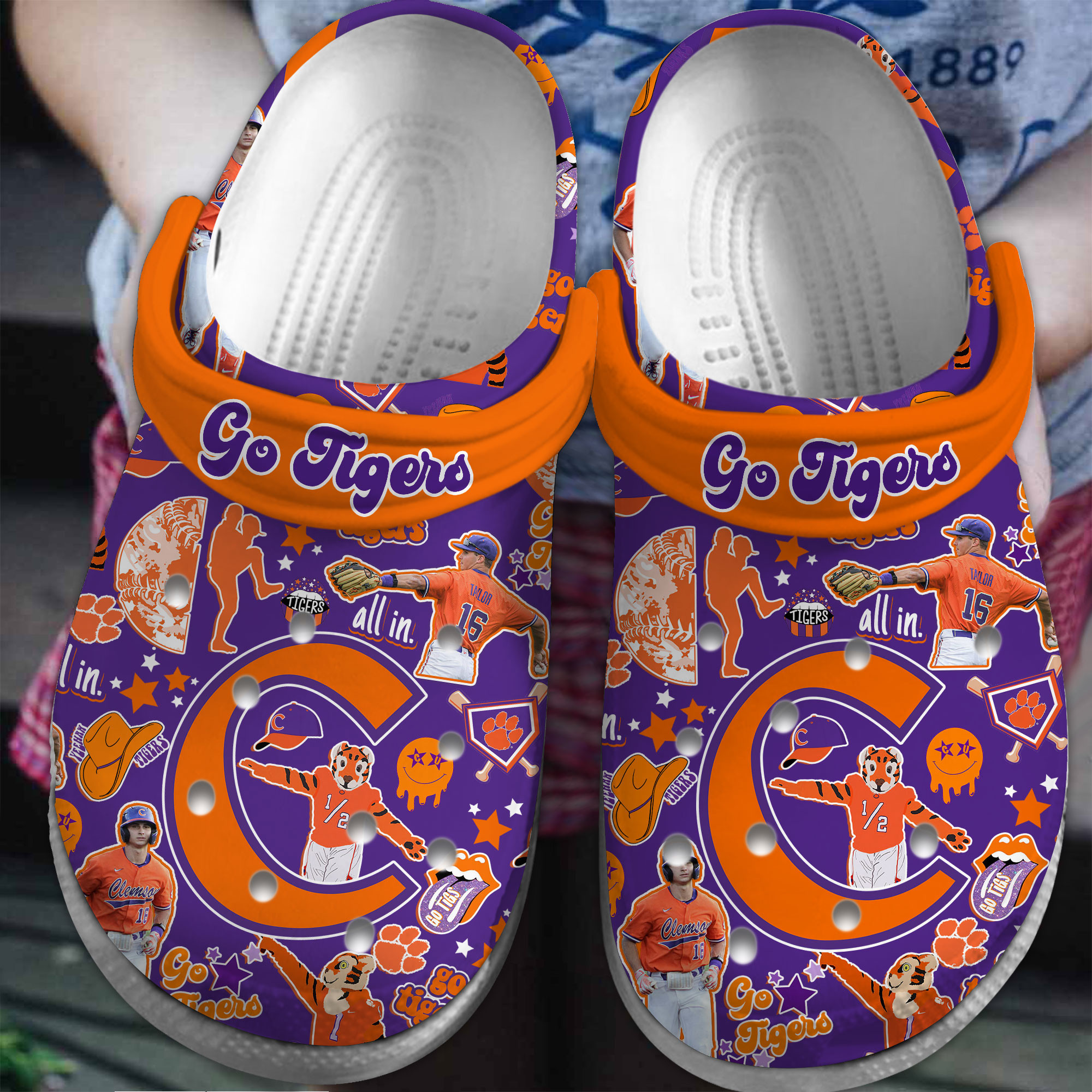 Premium Clemson Tigers NCAA Sport Crocs Crocband Clogs Shoes Comfortable For Men Women and Kids