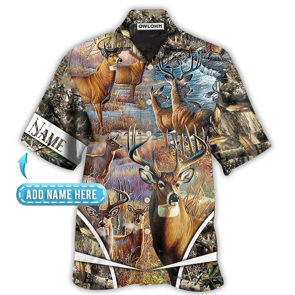 Hunting Deer Cool Forest Personalized Hawaii Shirt Ha84841