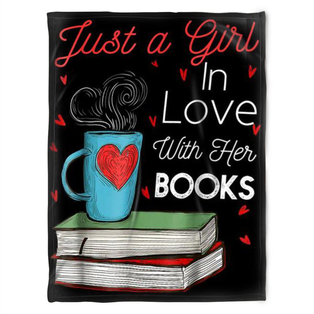 To My Girlfriend Blanket. Fleece Blanket. In Love With Her Books, Gift For Girlfriend From Boyfriend Home Decor Bedding Couch Sofa Soft And Comfy Cozy